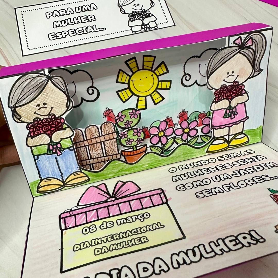 Cartão Jardim 3D Dia das Mulheres