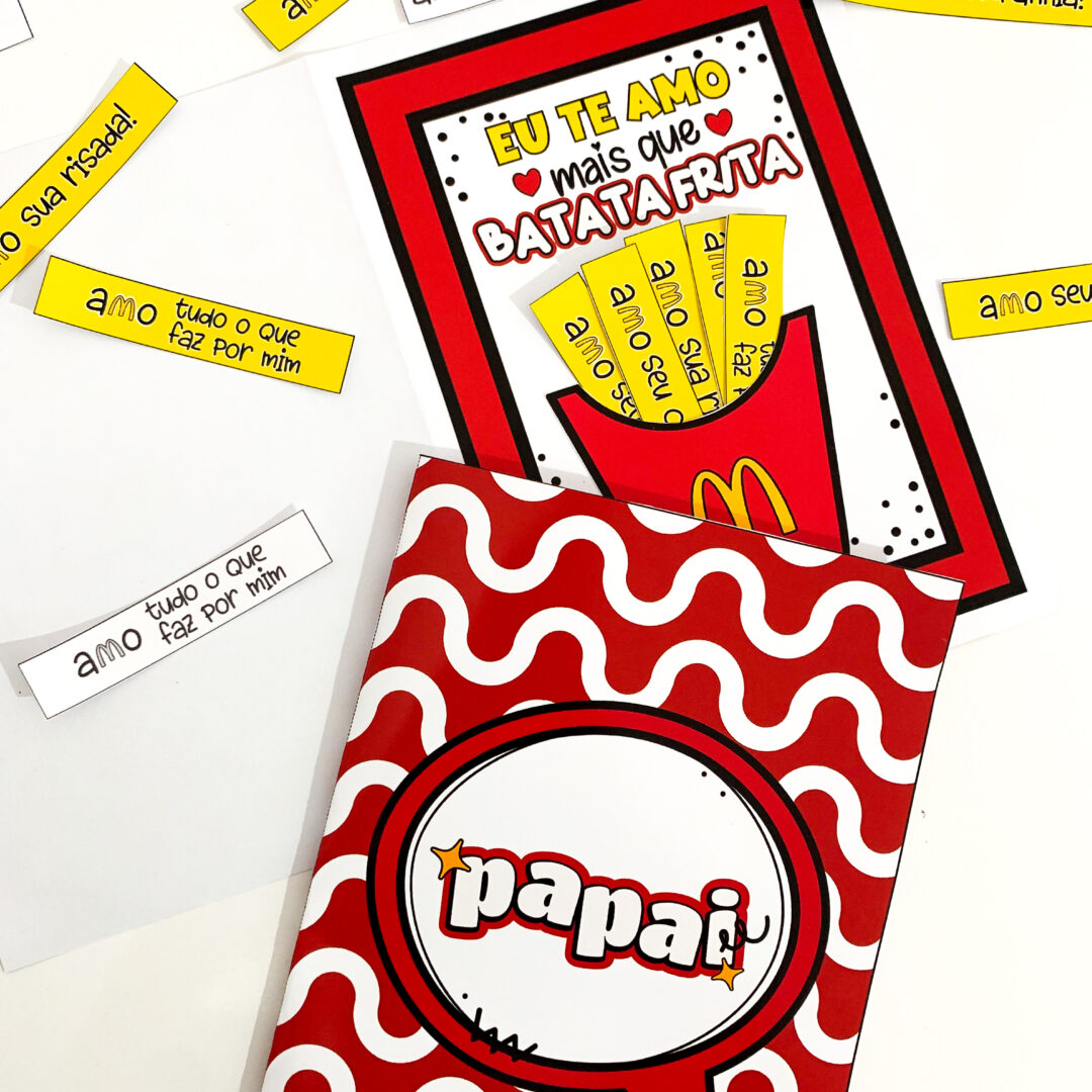 🌟 Cartão Dia dos Pais - Tema Batata Frita 🌟