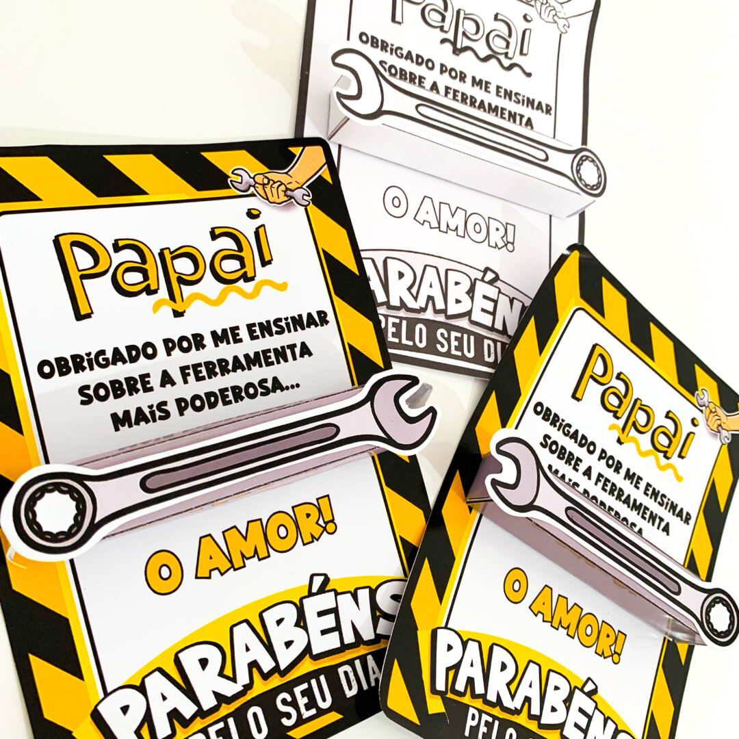 🌟 Cartão Dia dos Pais - Tema Ferramentas 🌟