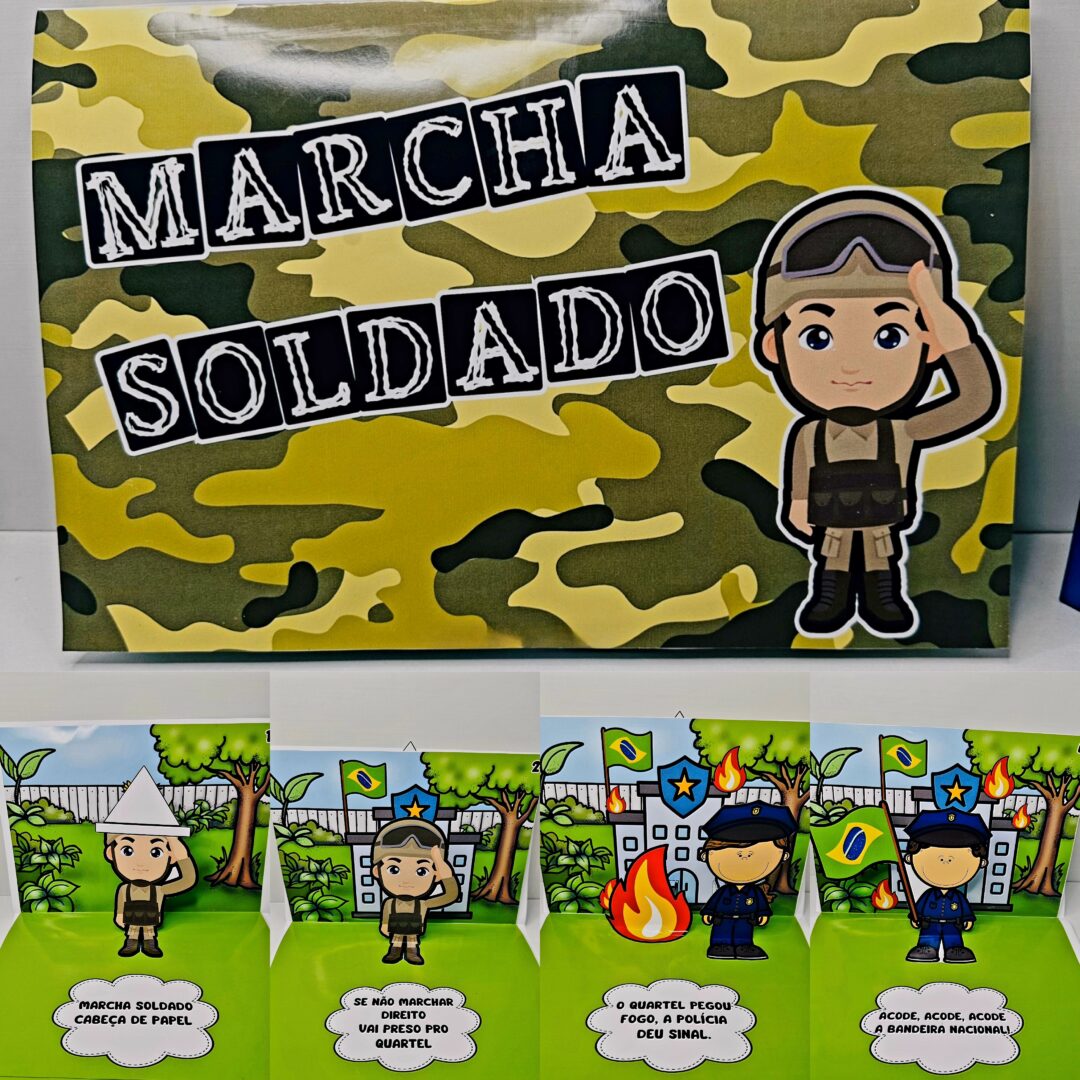 🌟 Livro Musical 3D "Marcha Soldado" 🌟