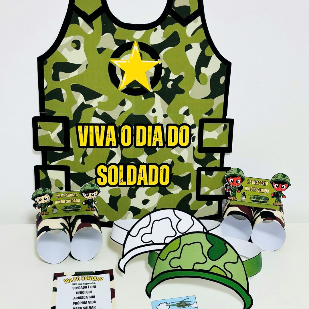 Kit Dia  do Soldado Colete e Atividades
