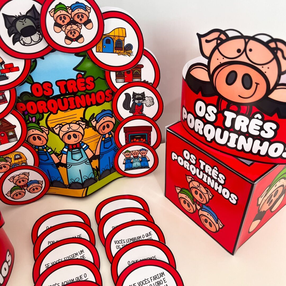 🐷 Kit História dos Três Porquinhos 🐷