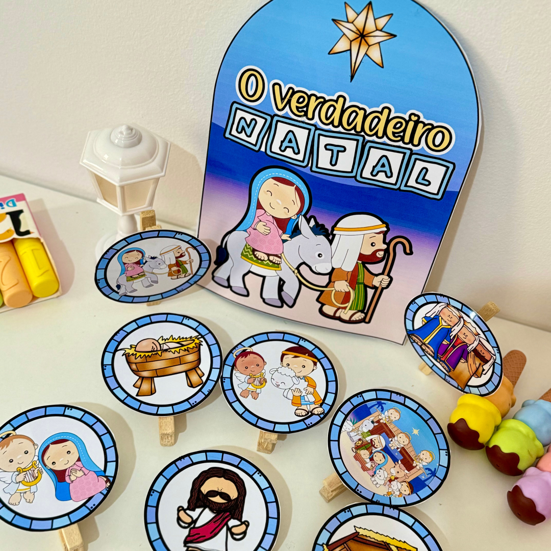 🎭✨ Luva “O Verdadeiro Natal” para Contação de História