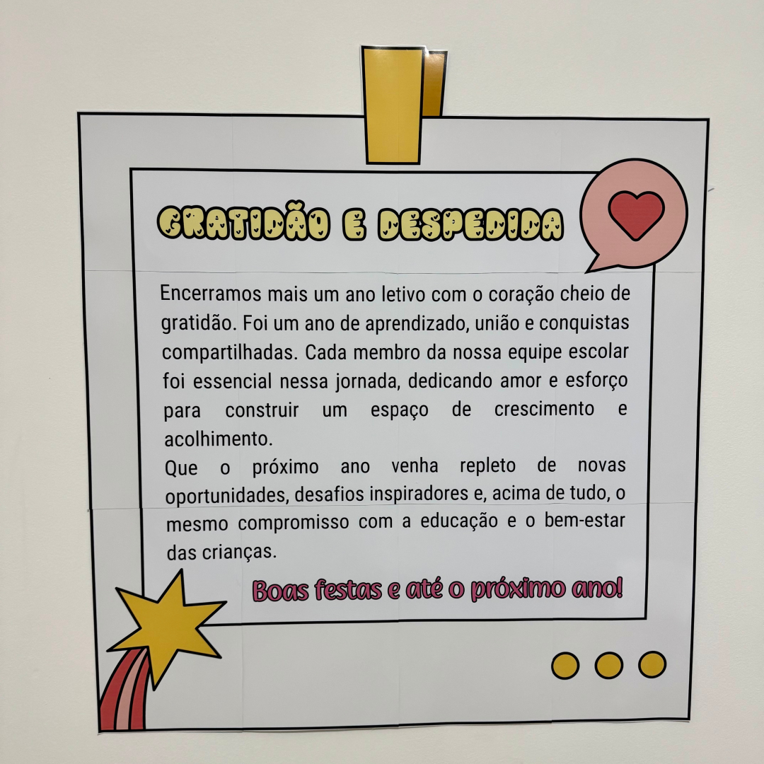 Cartaz com Mensagem de Agradecimento para a Equipe Escolar 🌟