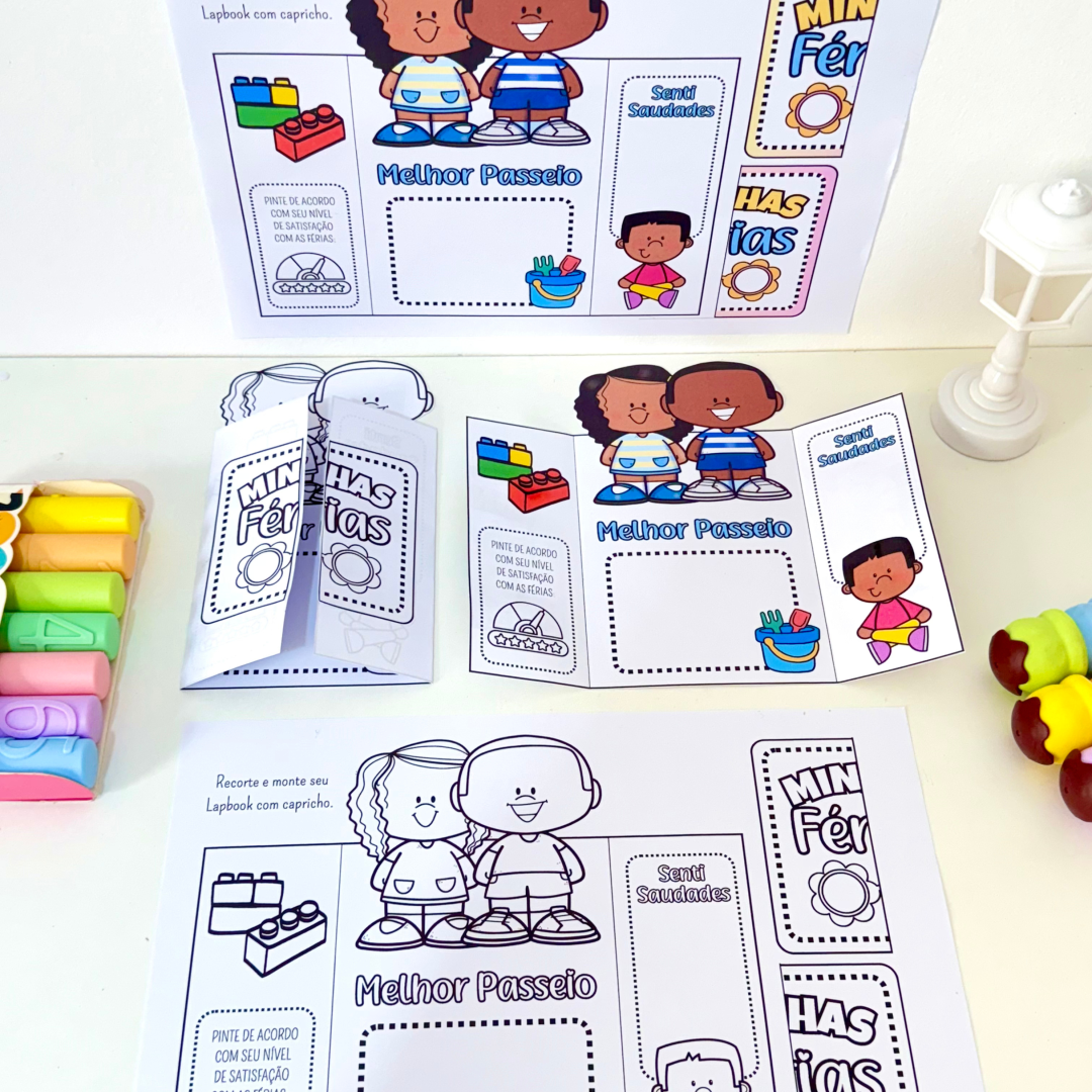 🎒 Lapbook "Minhas Férias" 🎒