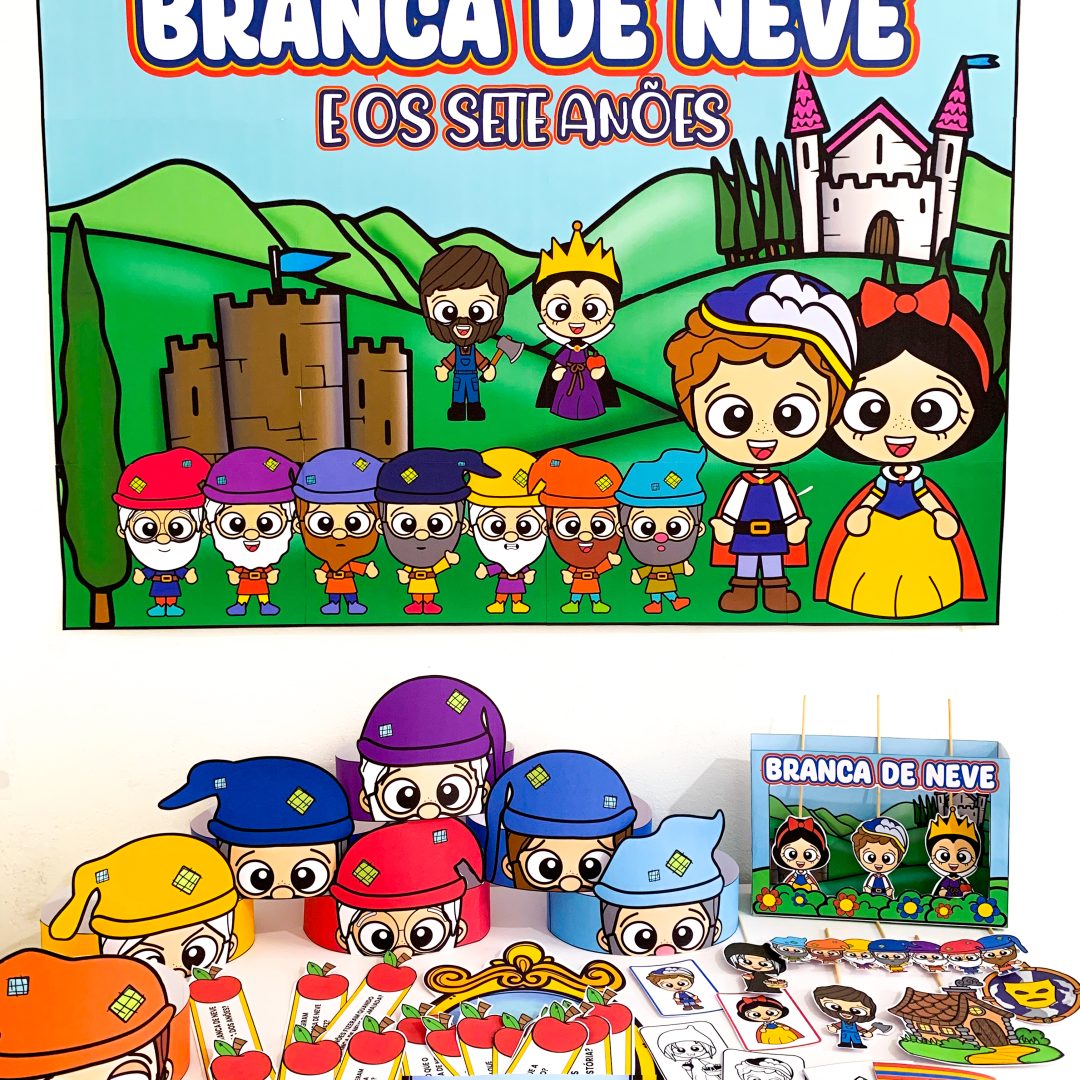👑 Kit Branca de Neve e os Sete Anões 🍎✨