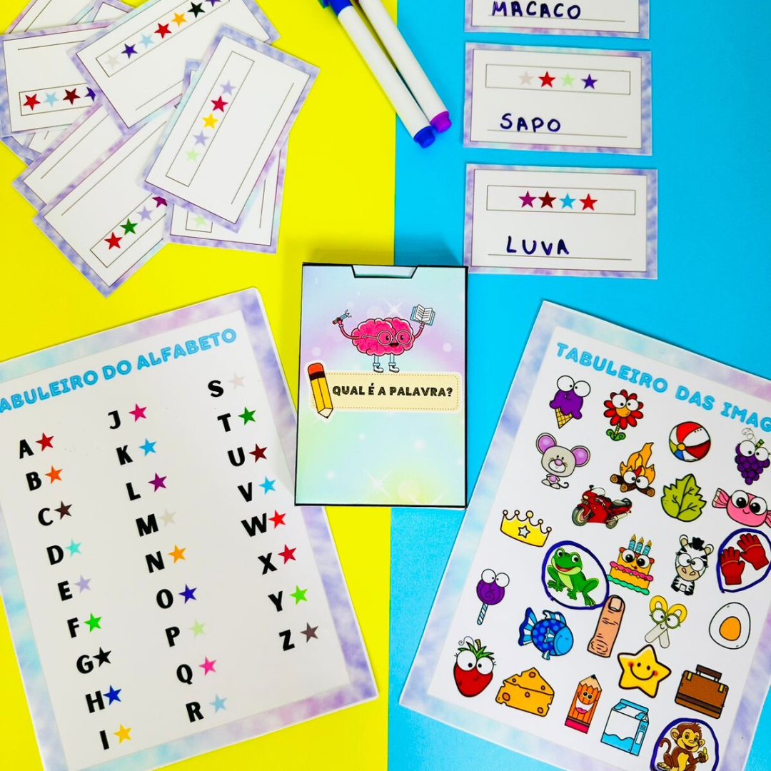 ❓ Qual é a palavra? Um jogo que transforma leitura e escrita em diversão! 🎲✍️