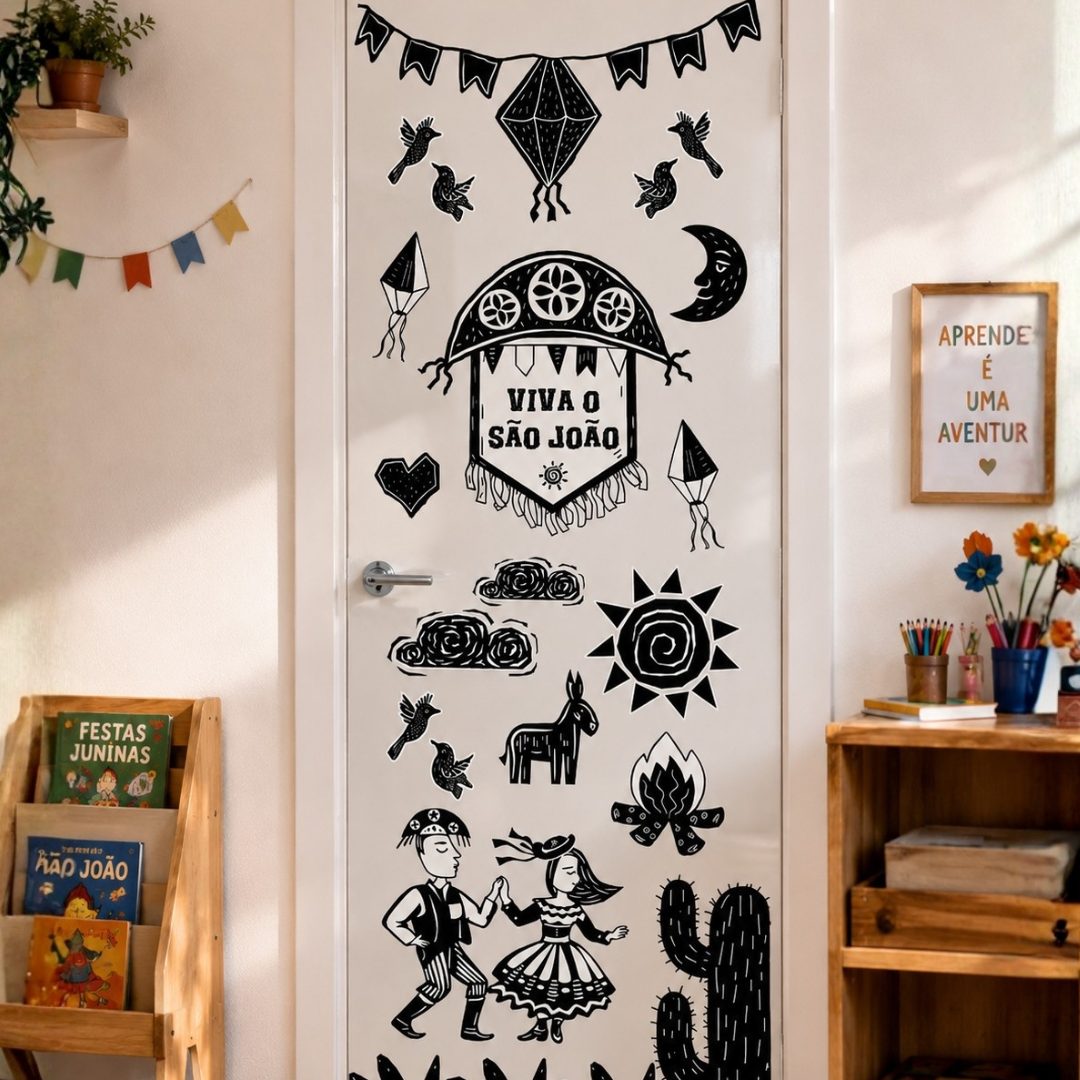 🌙✨ PAINEL DE PORTA – CORDEL ENCANTADO ✨🌵