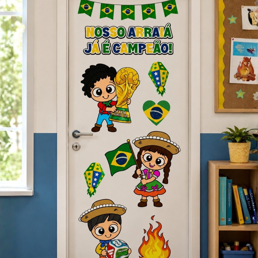 ✨ PAINEL DE PORTA – NOSSO ARRAIÁ JÁ É CAMPEÃO! ✨